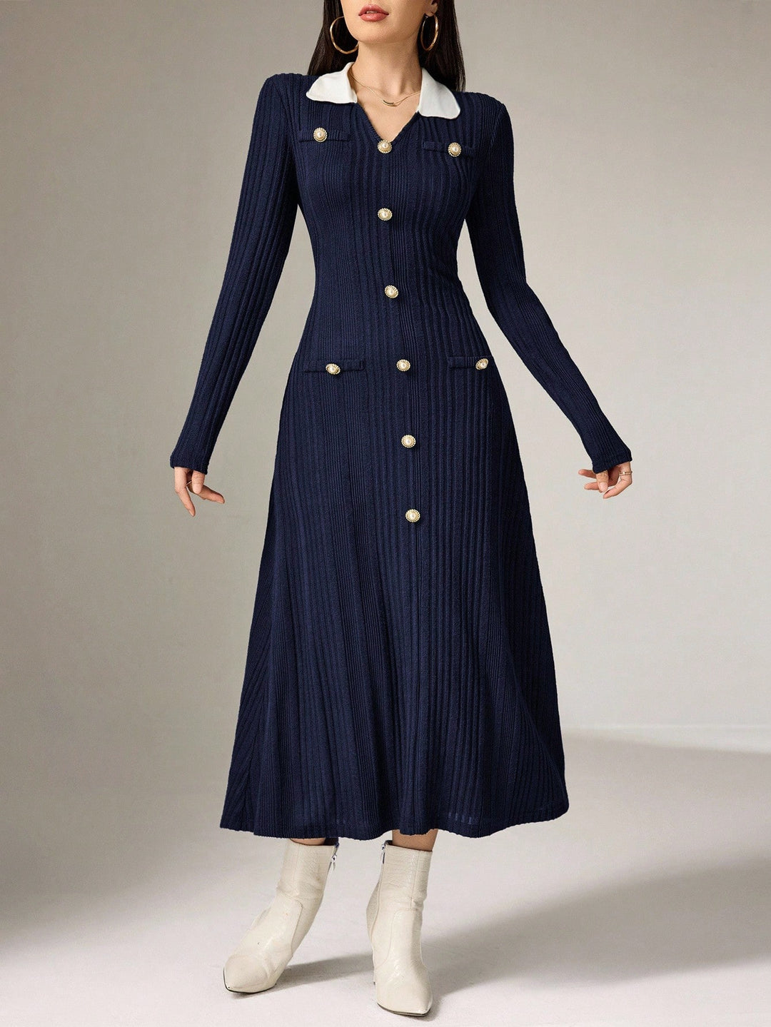 Rochie midi SHEIN, albastru