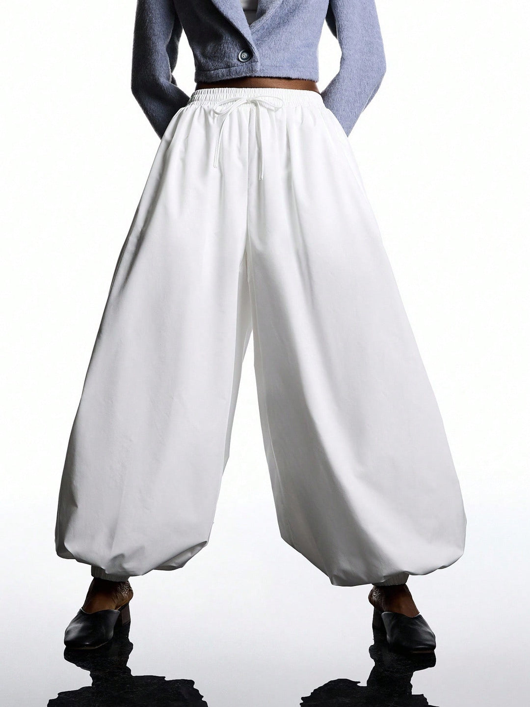 Pantaloni SHEIN, alb