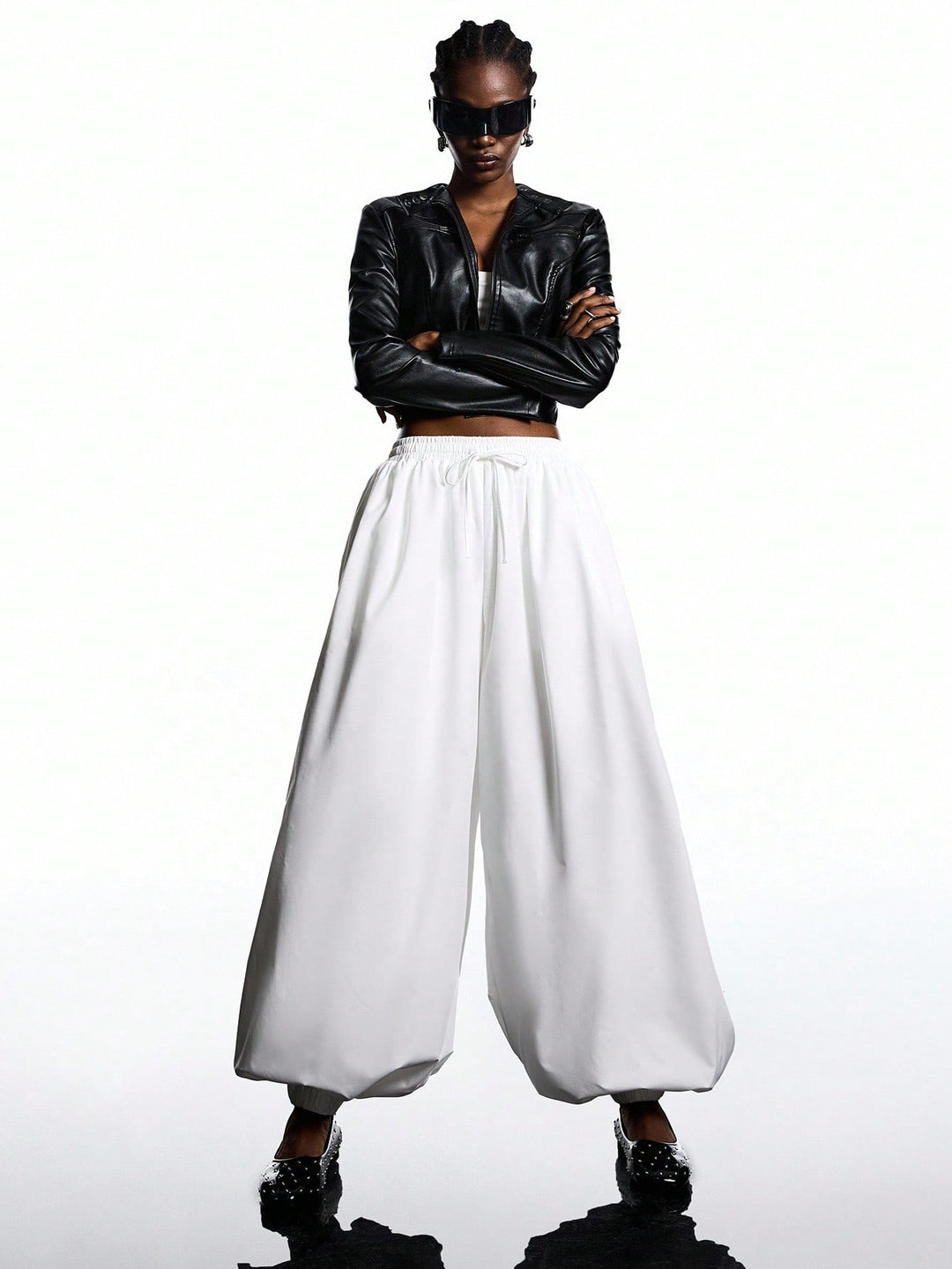 Pantaloni SHEIN, alb