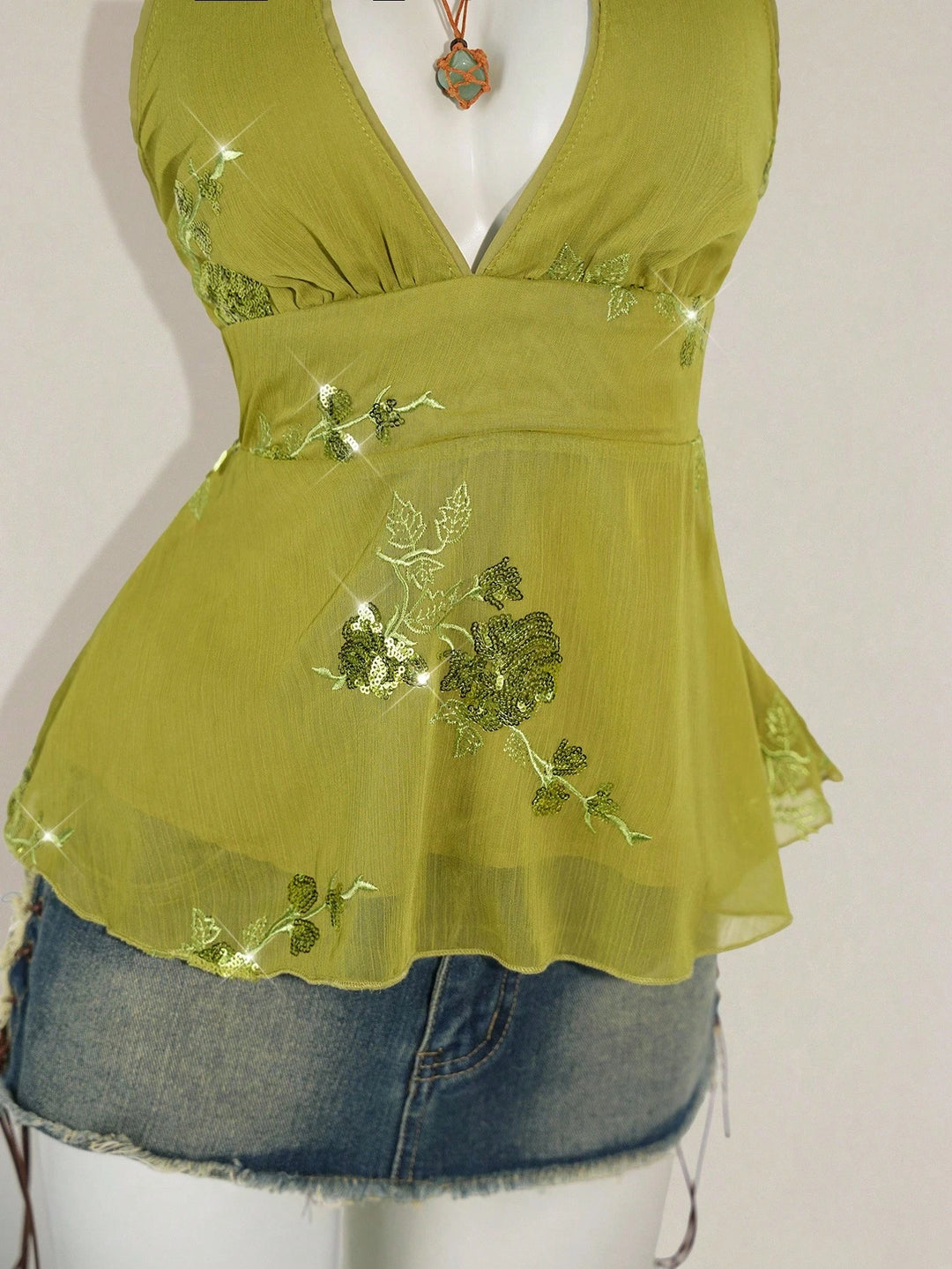 Top SHEIN, verde