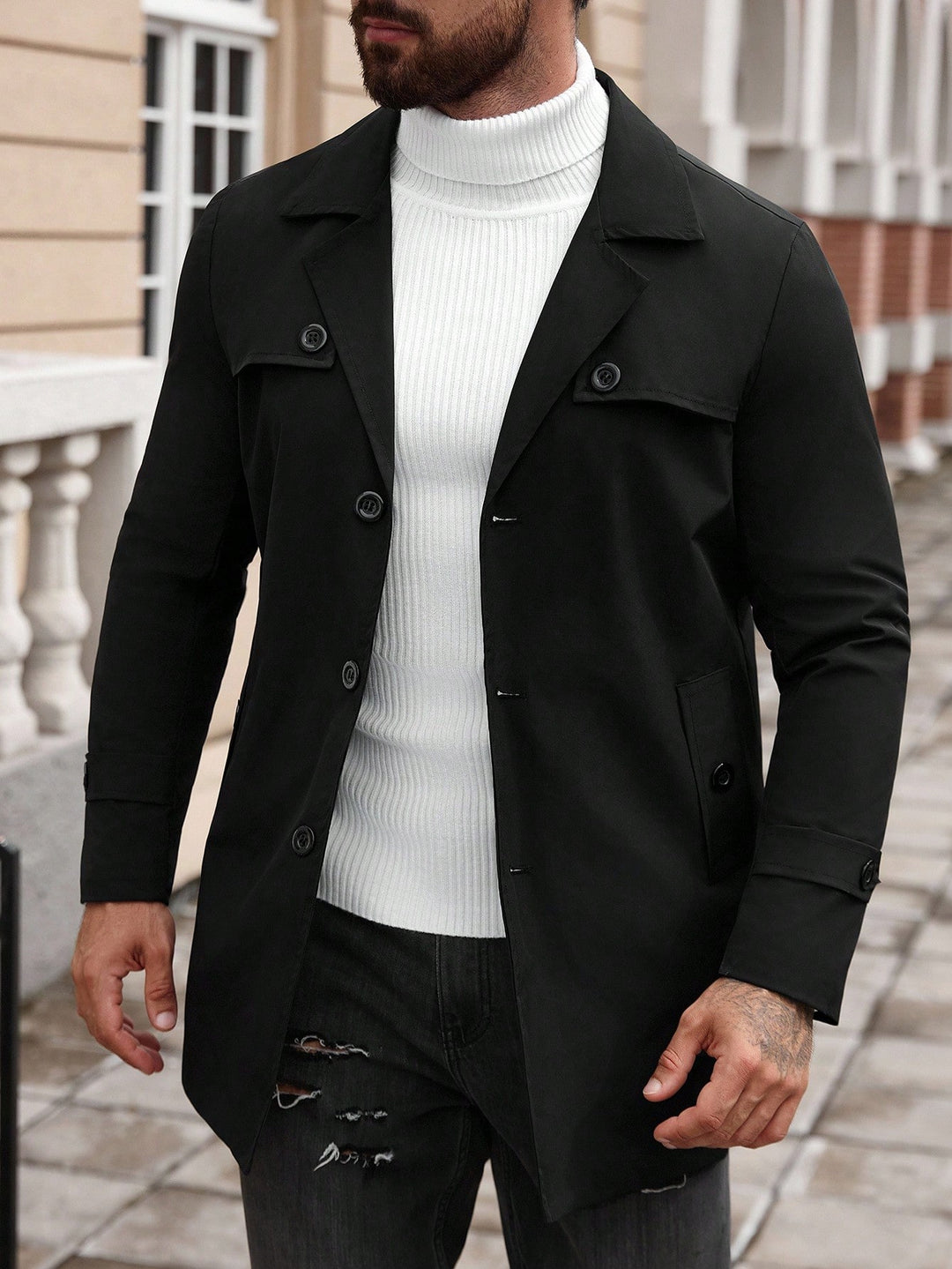 Trench SHEIN, negru