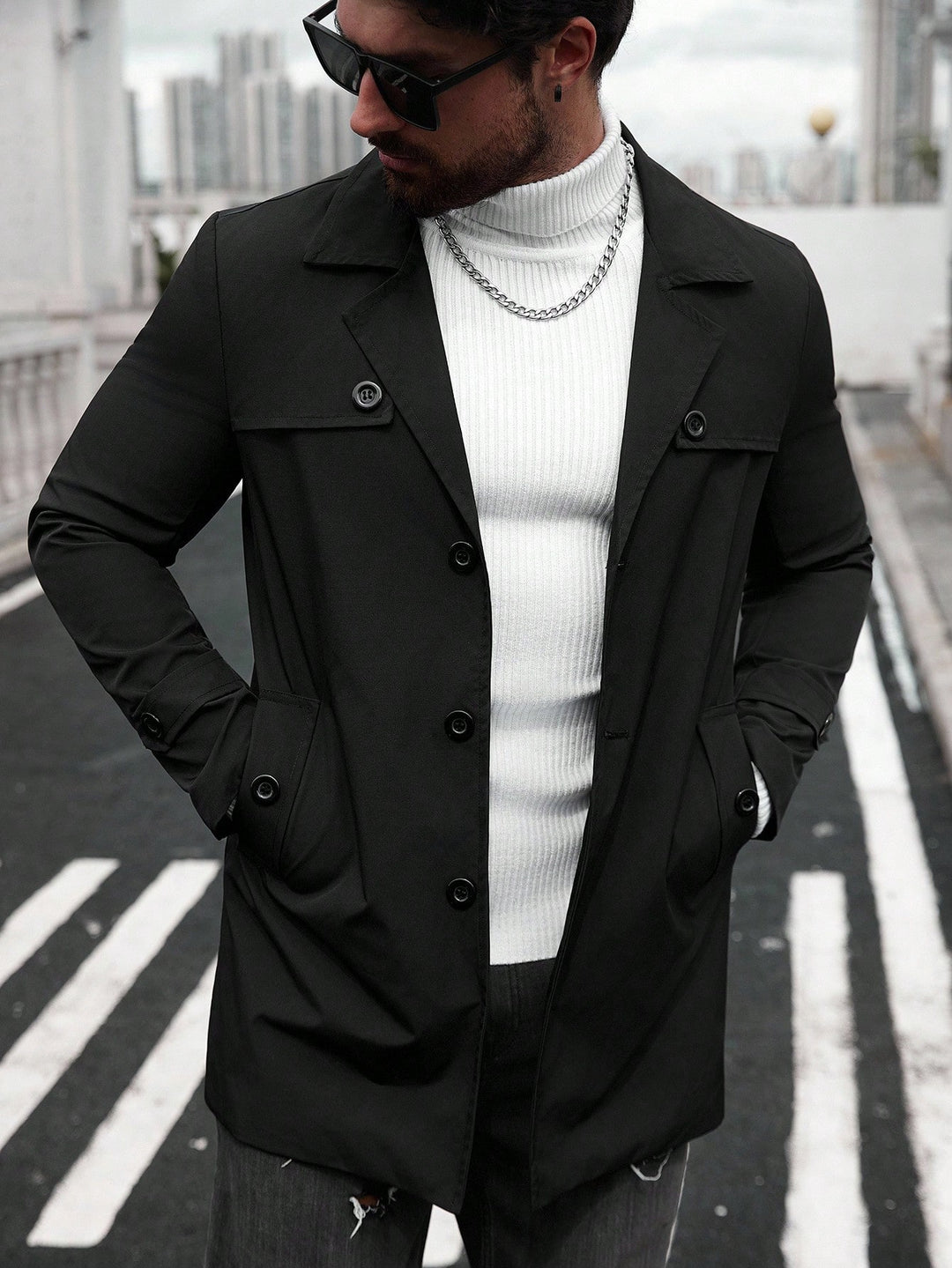 Trench SHEIN, negru