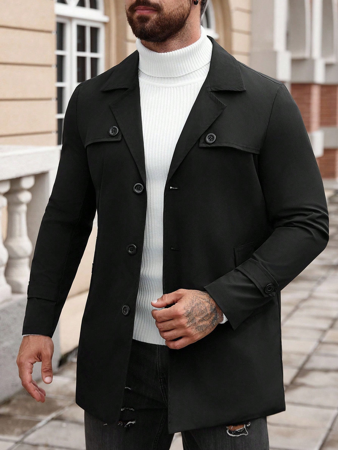 Trench SHEIN, negru