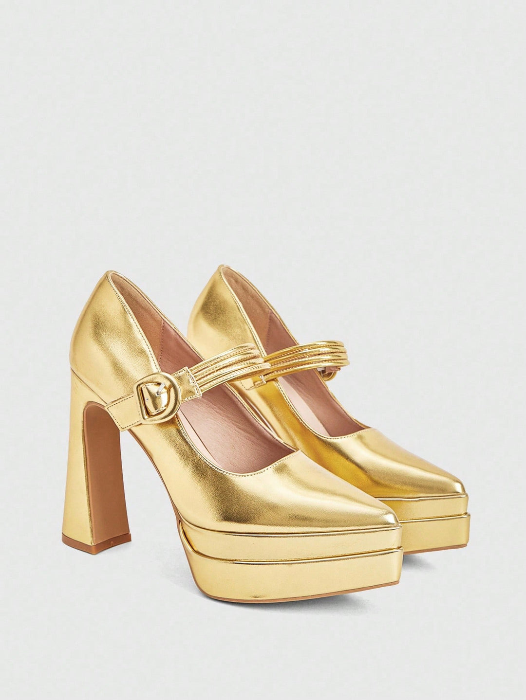 Pantofi cu toc SHEIN, auriu