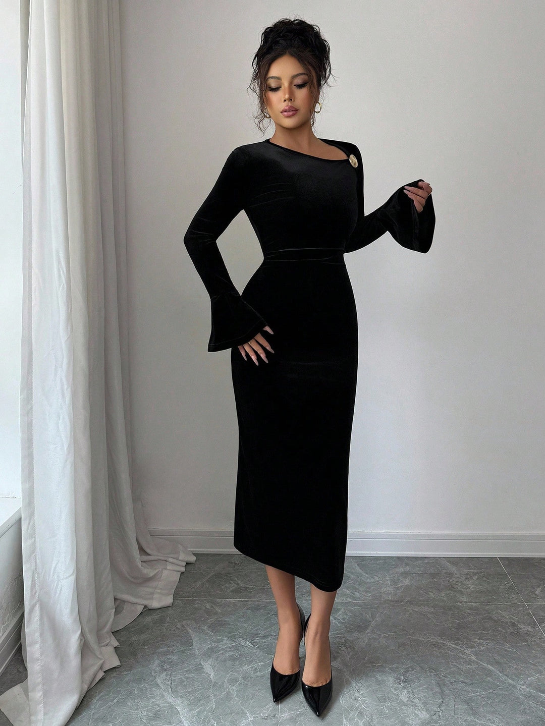 Rochie midi SHEIN, negru