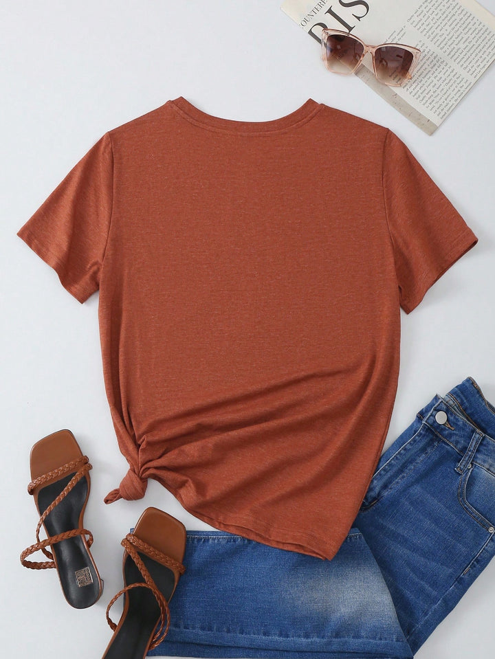 Tricou Shein, cărămiziu