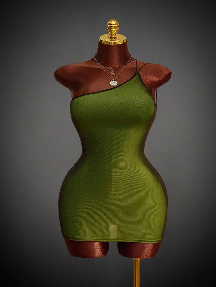 Rochie mini SHEIN, kaki