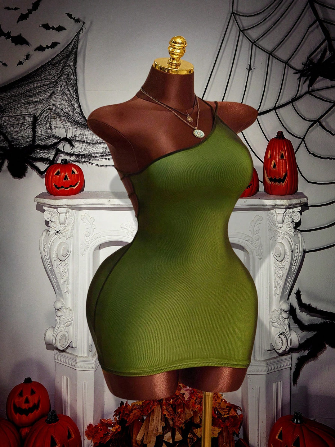 Rochie mini SHEIN, kaki