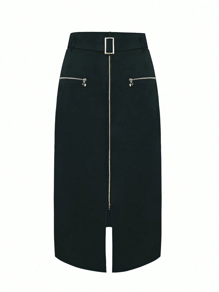 Shein Curve+ midi szoknya, szürke