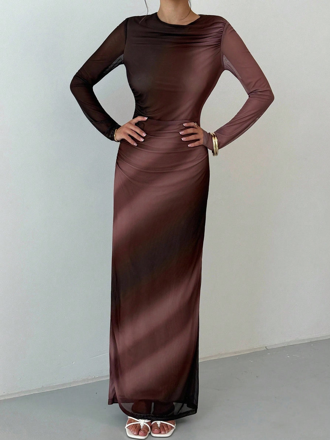 Rochie maxi SHEIN, maro