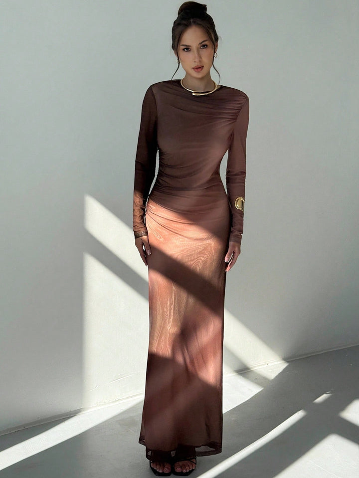 Rochie maxi SHEIN, maro