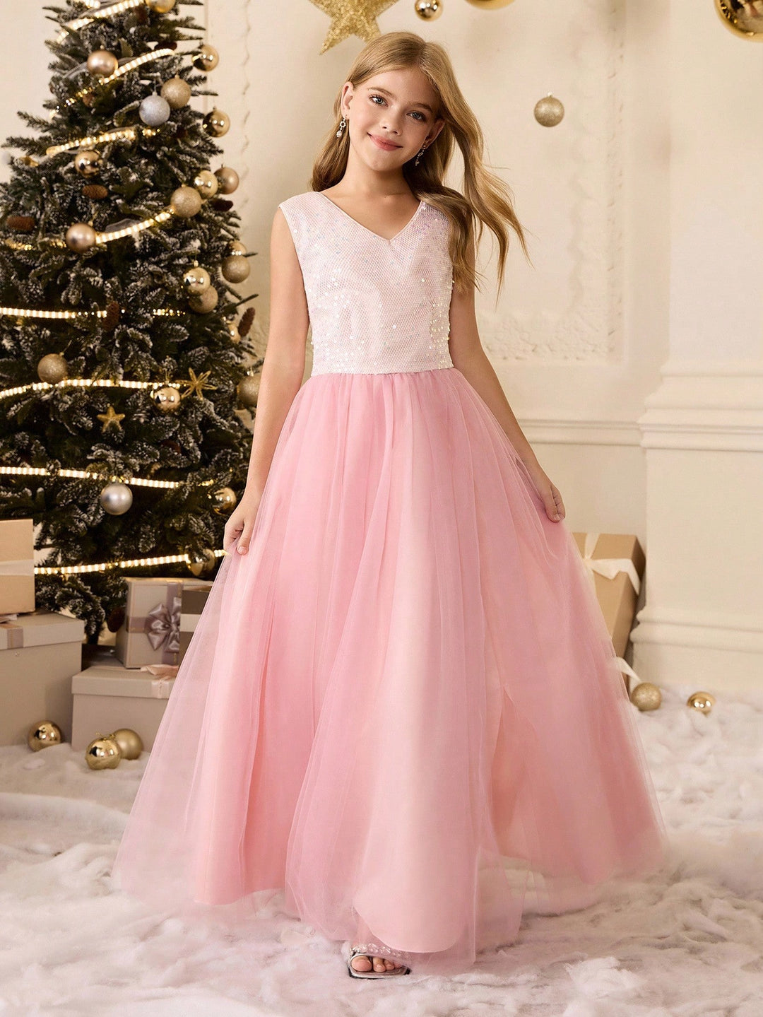 Rochie cu paiete SHEIN, roz