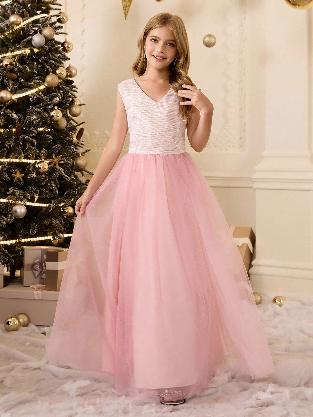 Rochie cu paiete SHEIN, roz