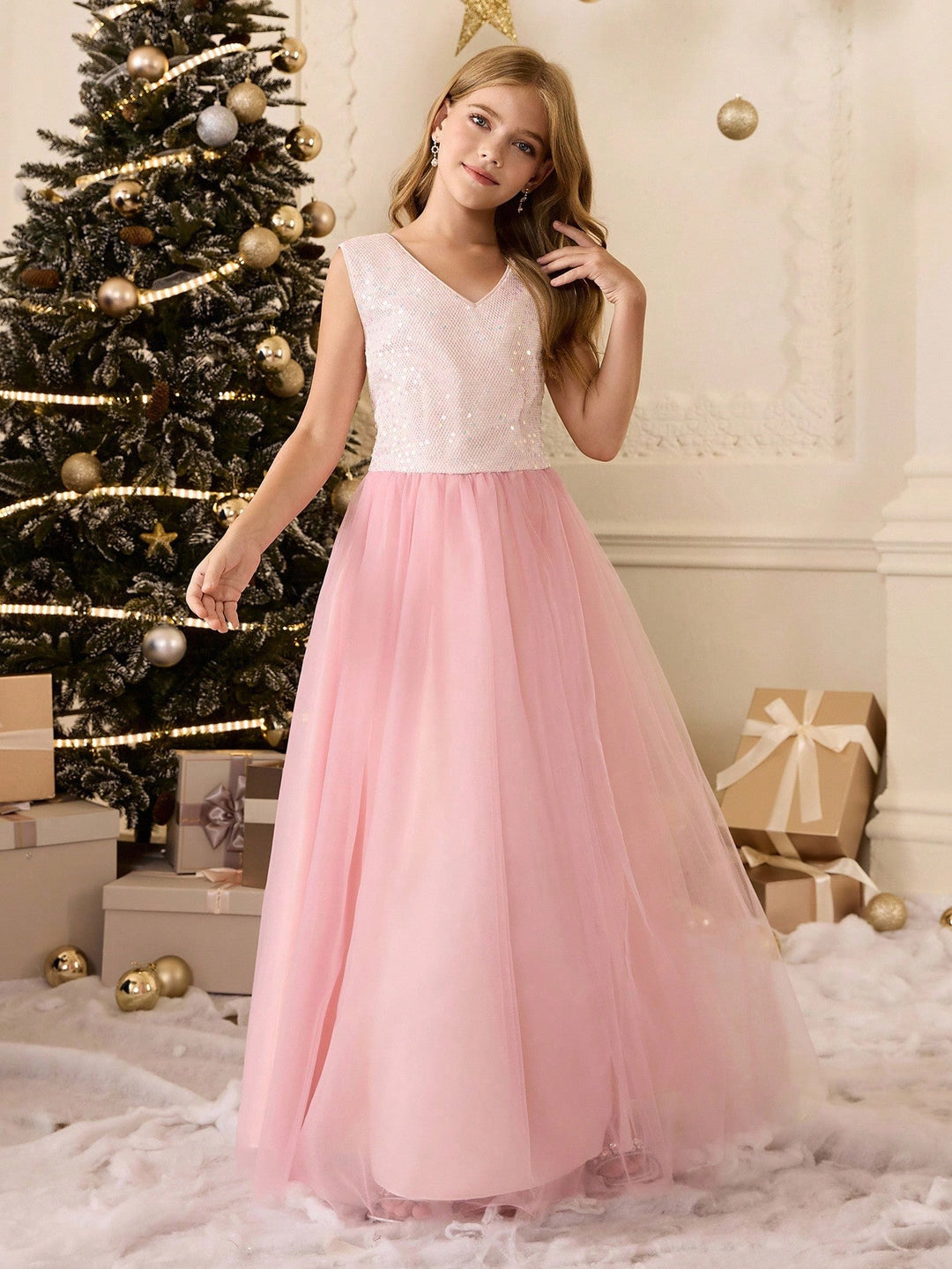 Rochie cu paiete SHEIN, roz
