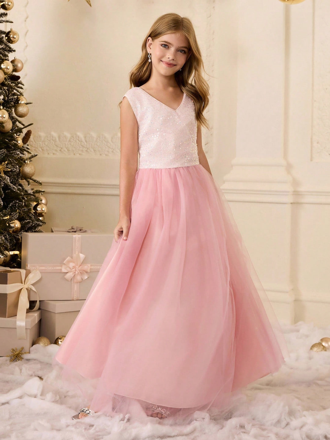 Rochie cu paiete SHEIN, roz