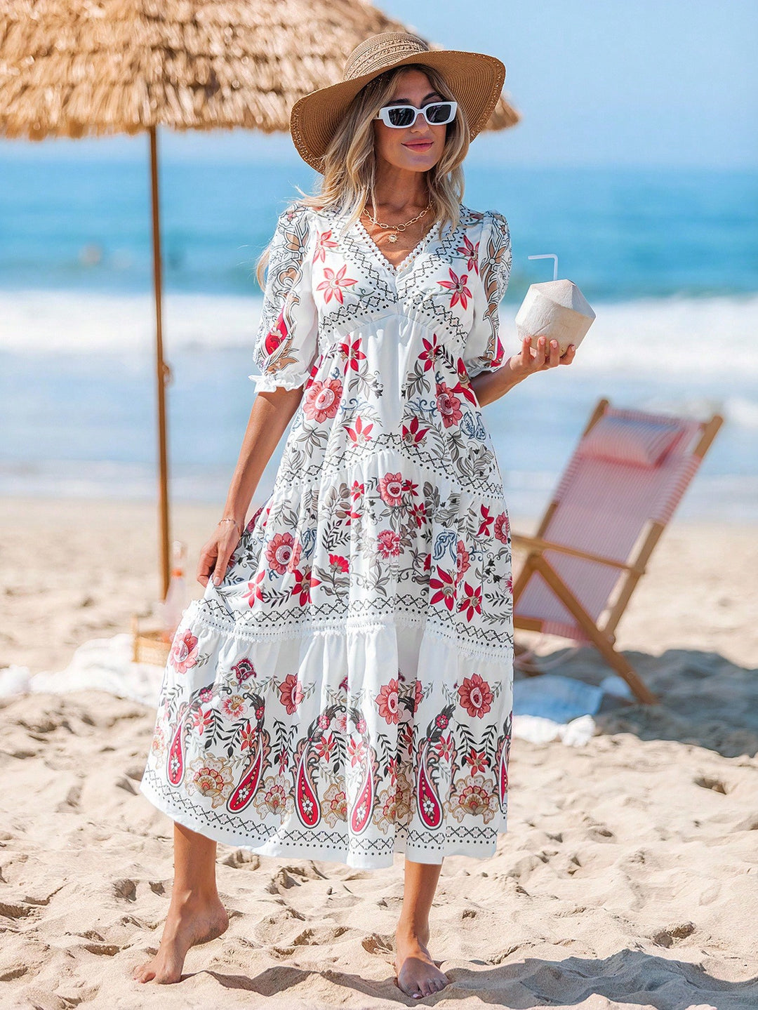 Rochie midi SHEIN, mix culori