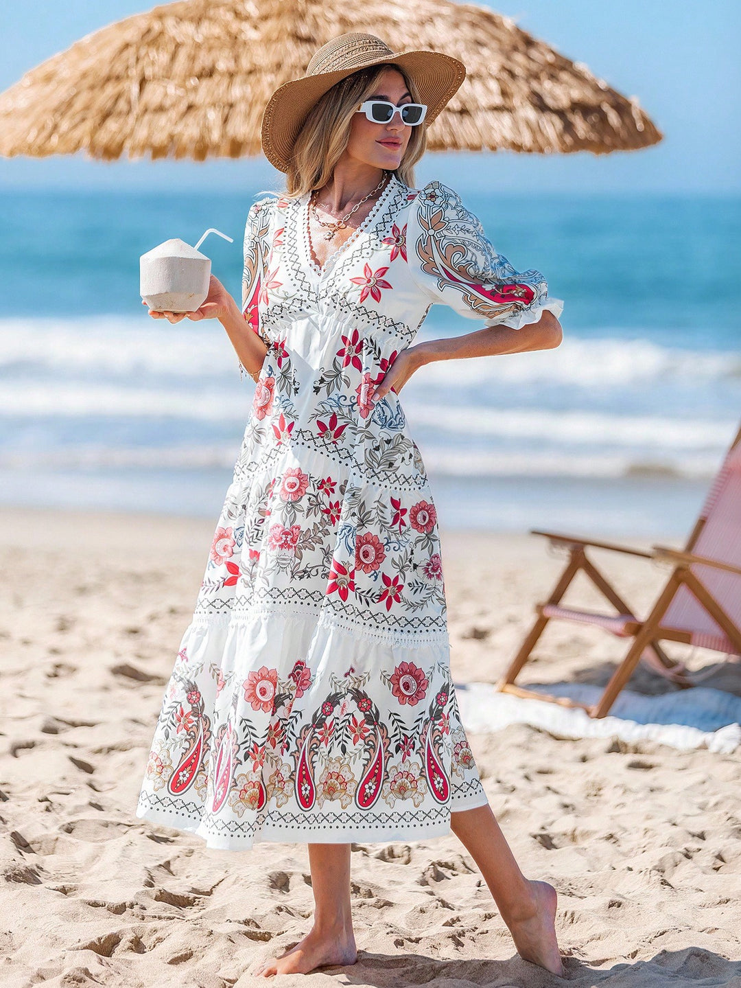 Rochie midi SHEIN, mix culori