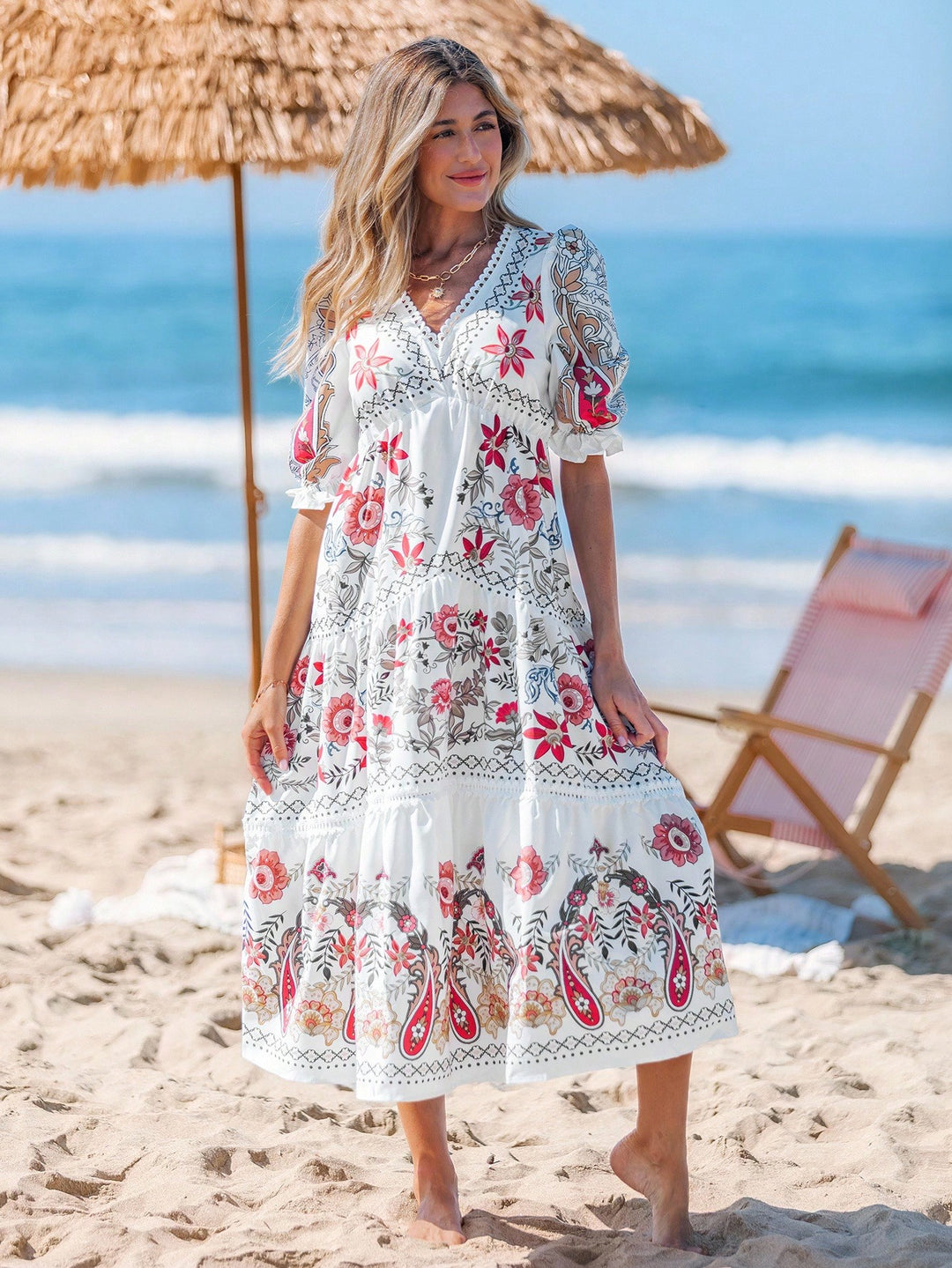 Rochie midi SHEIN, mix culori