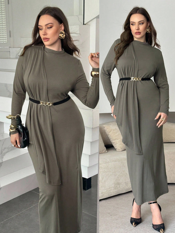 Rochie maxi SHEIN, gri