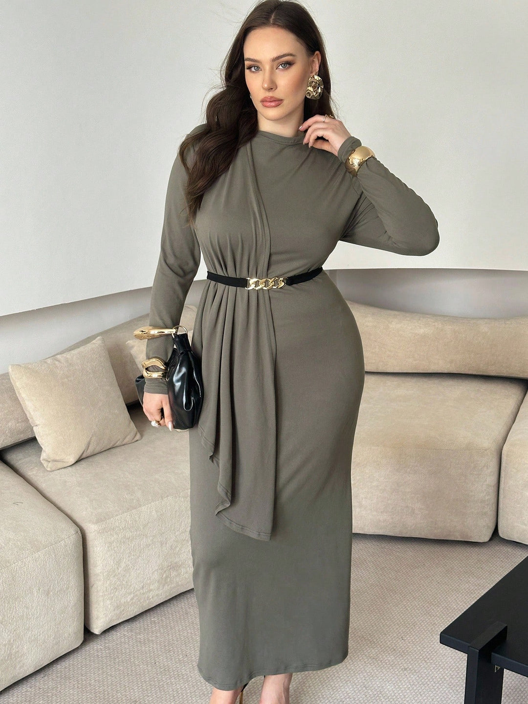 Rochie maxi SHEIN, gri