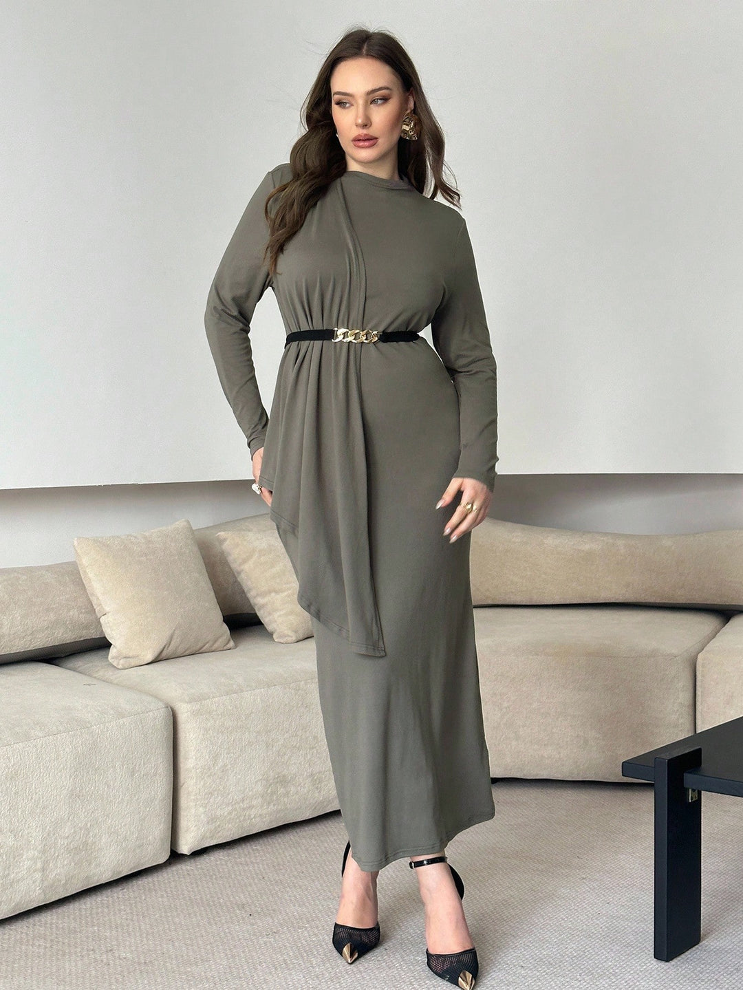 Rochie maxi SHEIN, gri