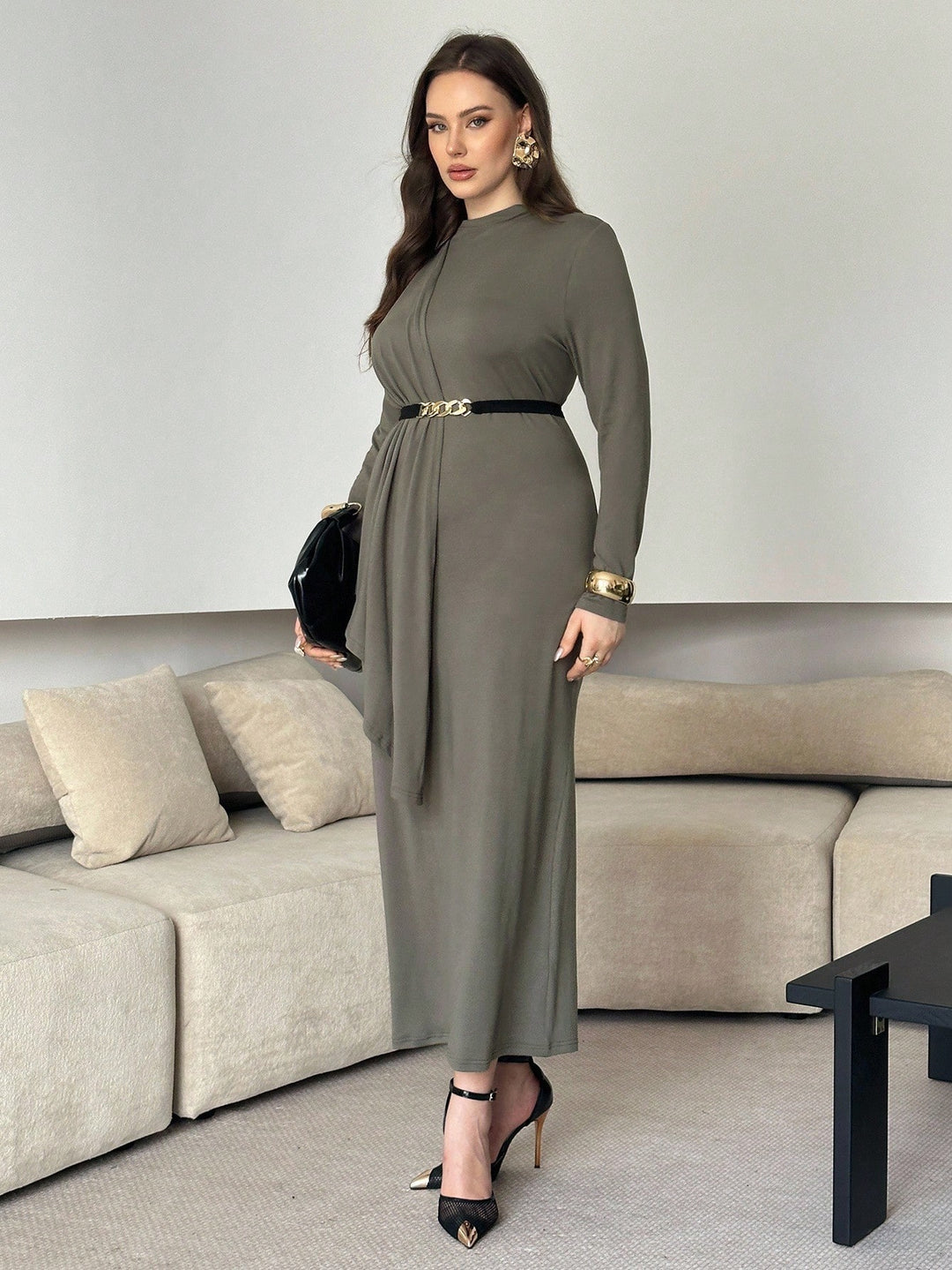 Rochie maxi SHEIN, gri