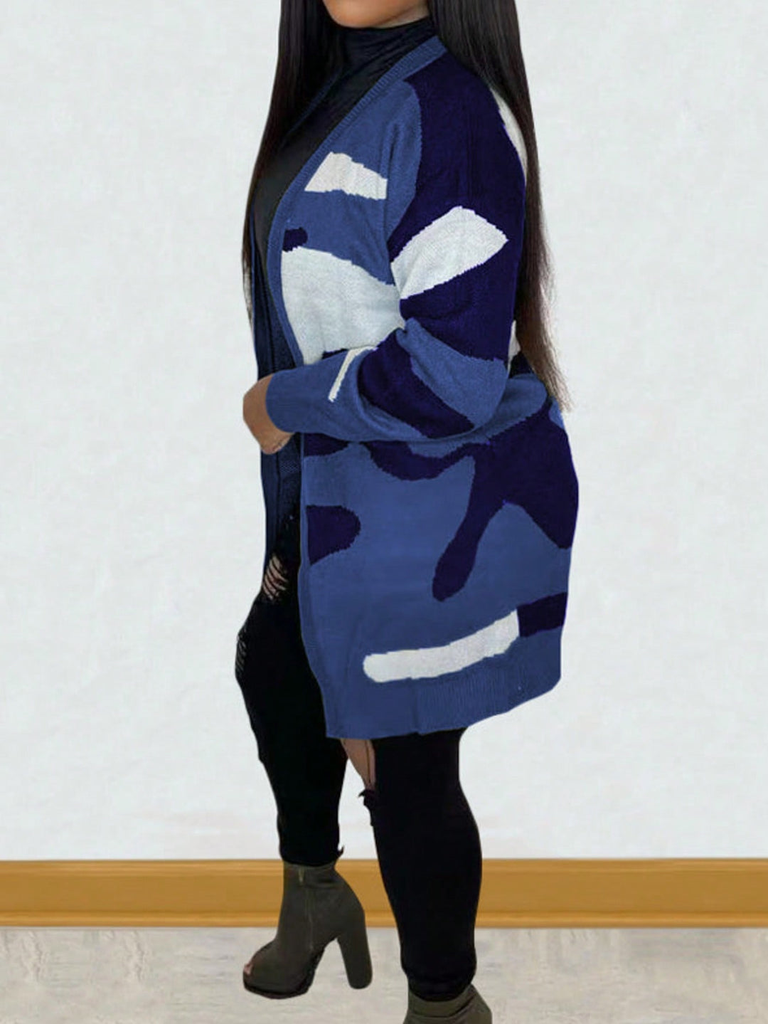 Cardigan SHEIN, albastru