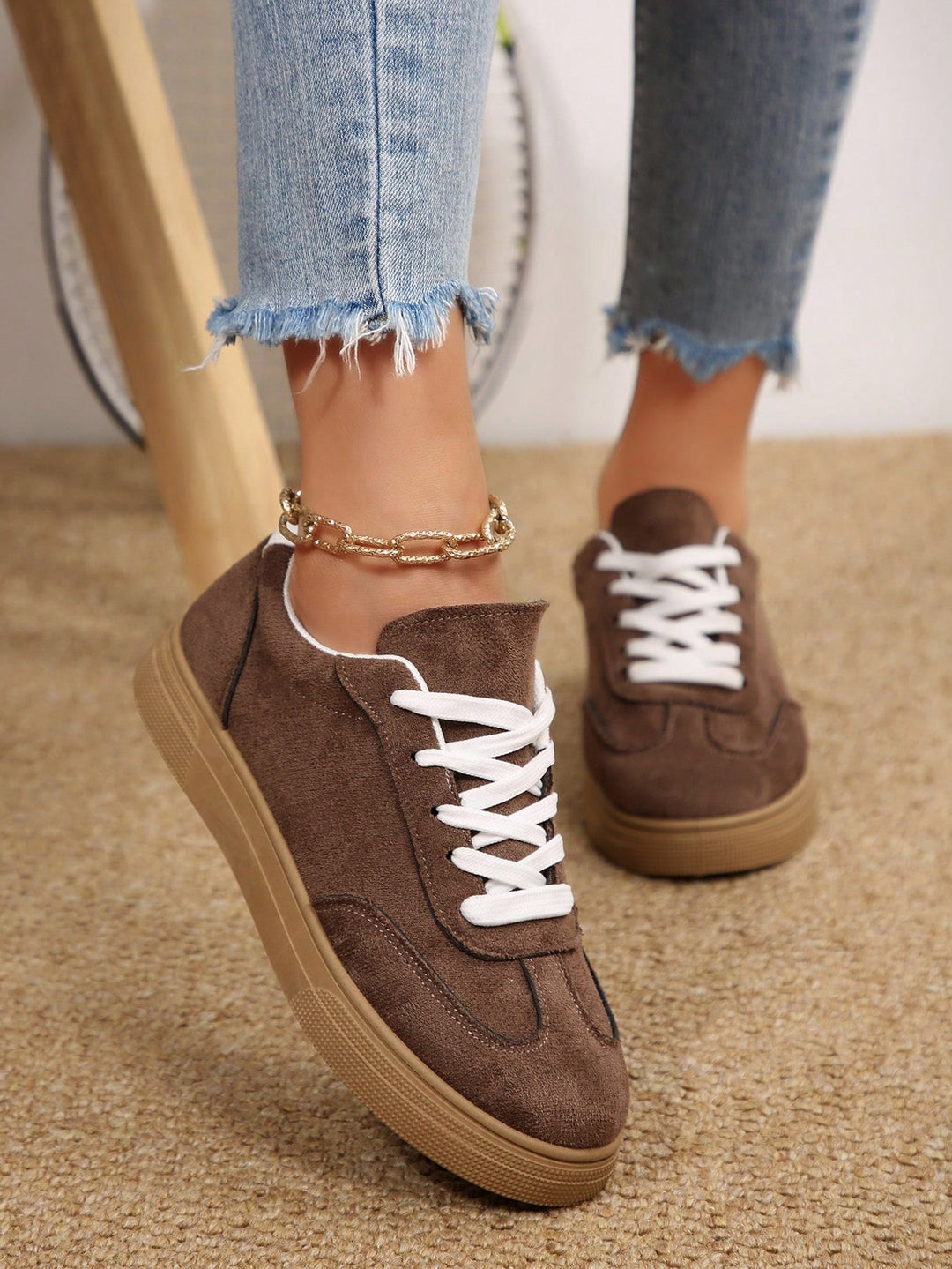 Pantofi sport SHEIN, maro