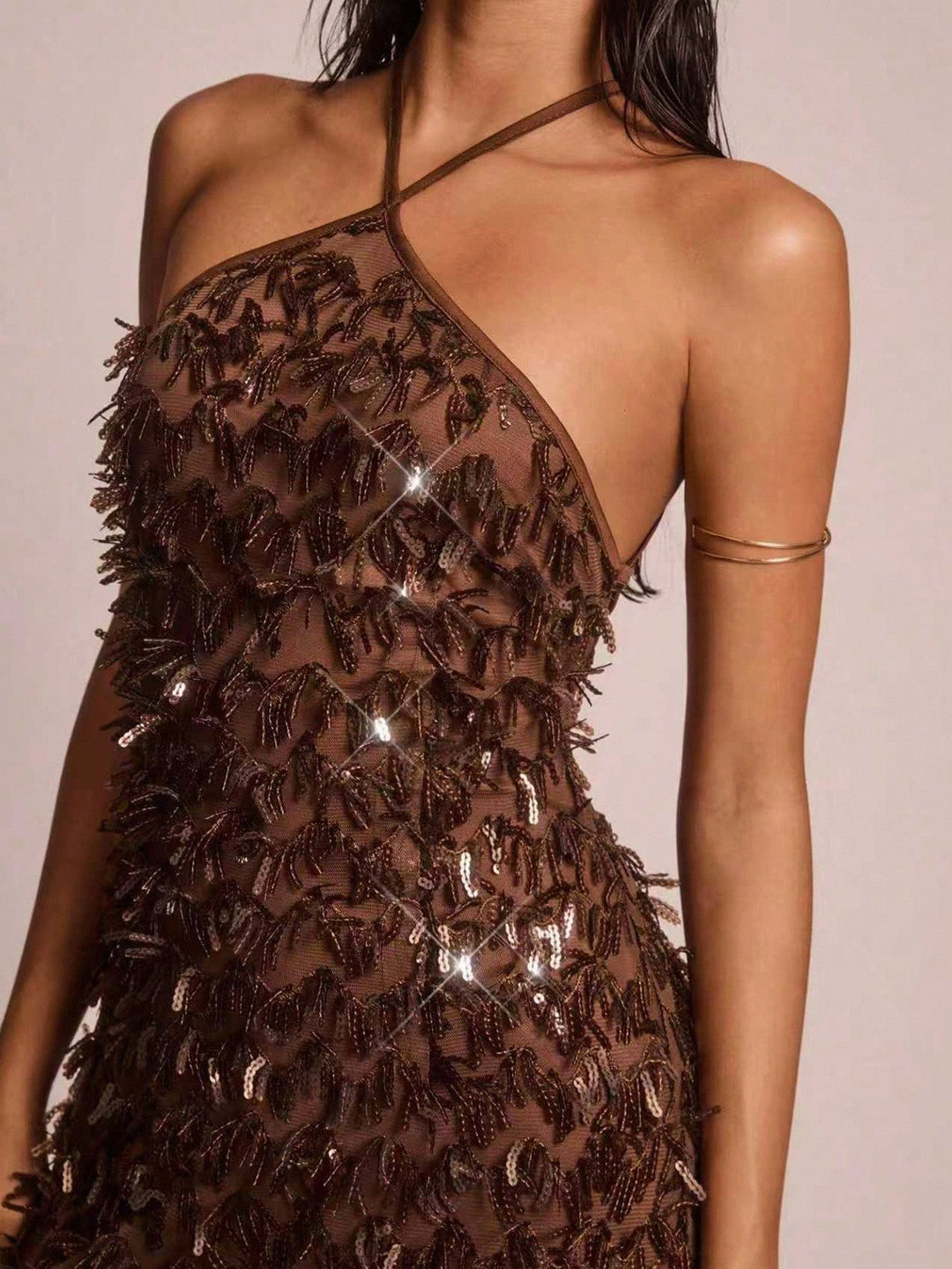 Rochie de ocazie SHEIN, maro