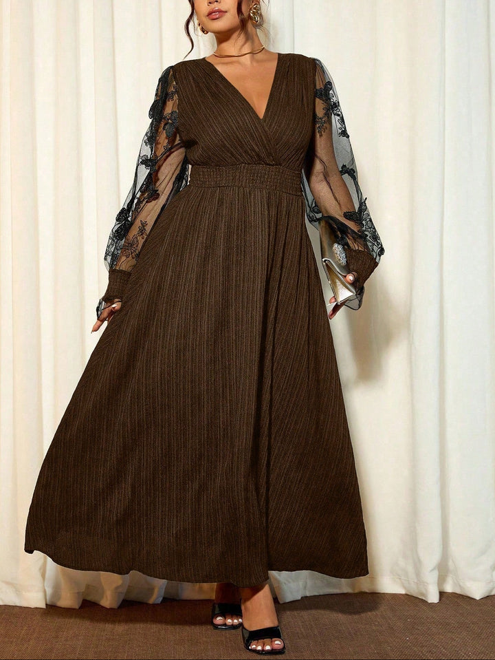 Rochie maxi Shein Curve+, maro
