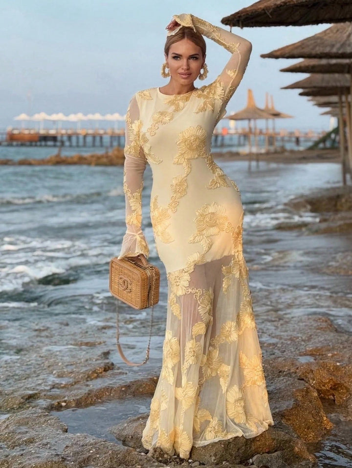 Rochie maxi SHEIN, bej
