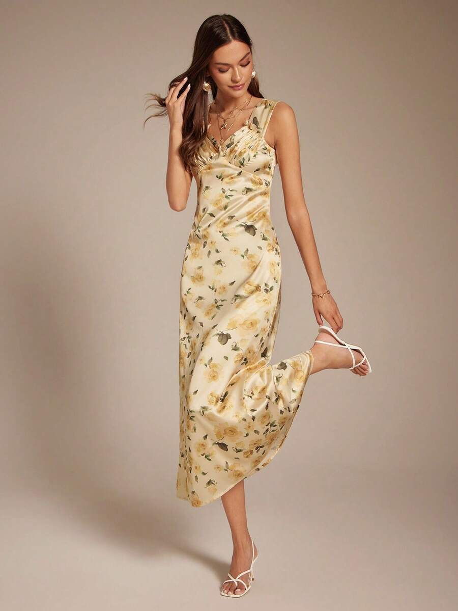 Rochie midi SHEIN, galben