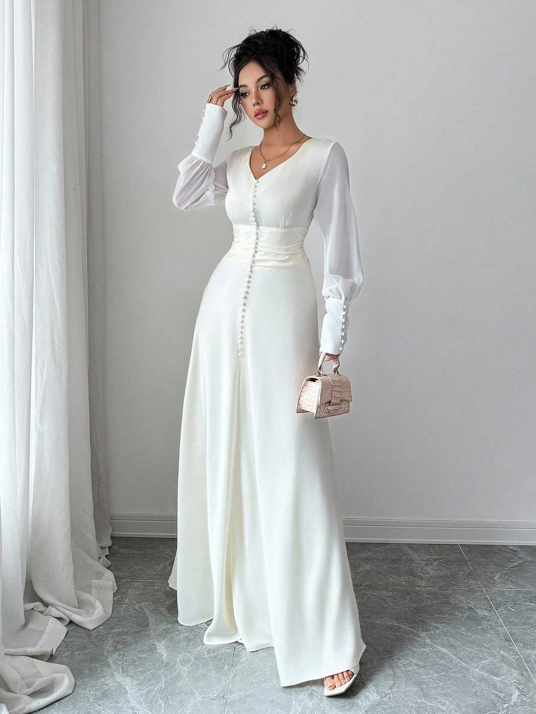 Rochie maxi SHEIN, bej