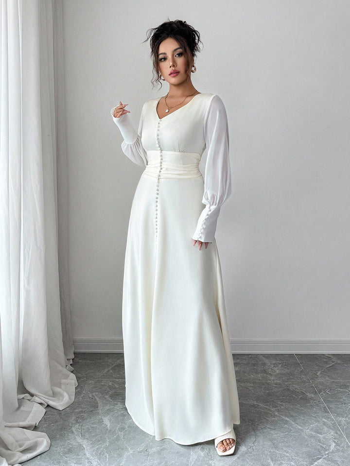 Rochie maxi SHEIN, bej
