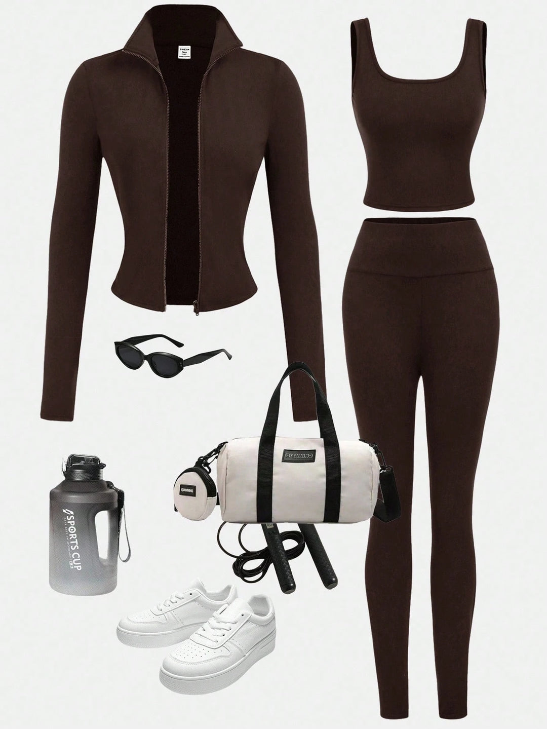 Compleu sport SHEIN, maro