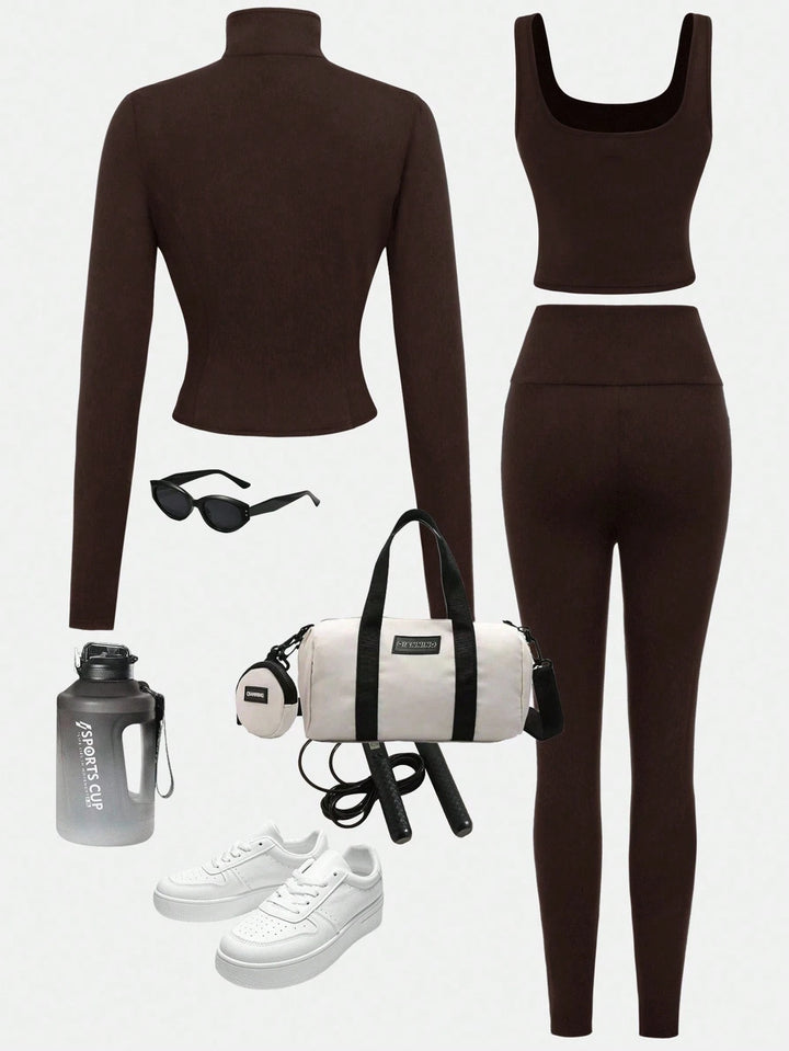 Compleu sport SHEIN, maro