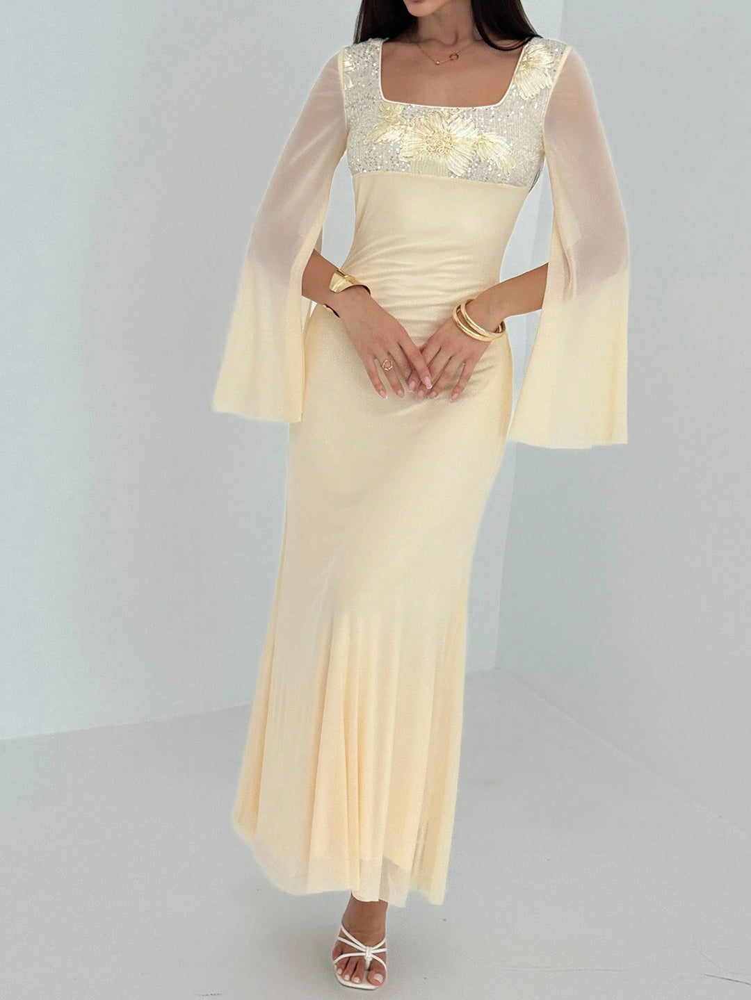 Rochie maxi SHEIN, bej