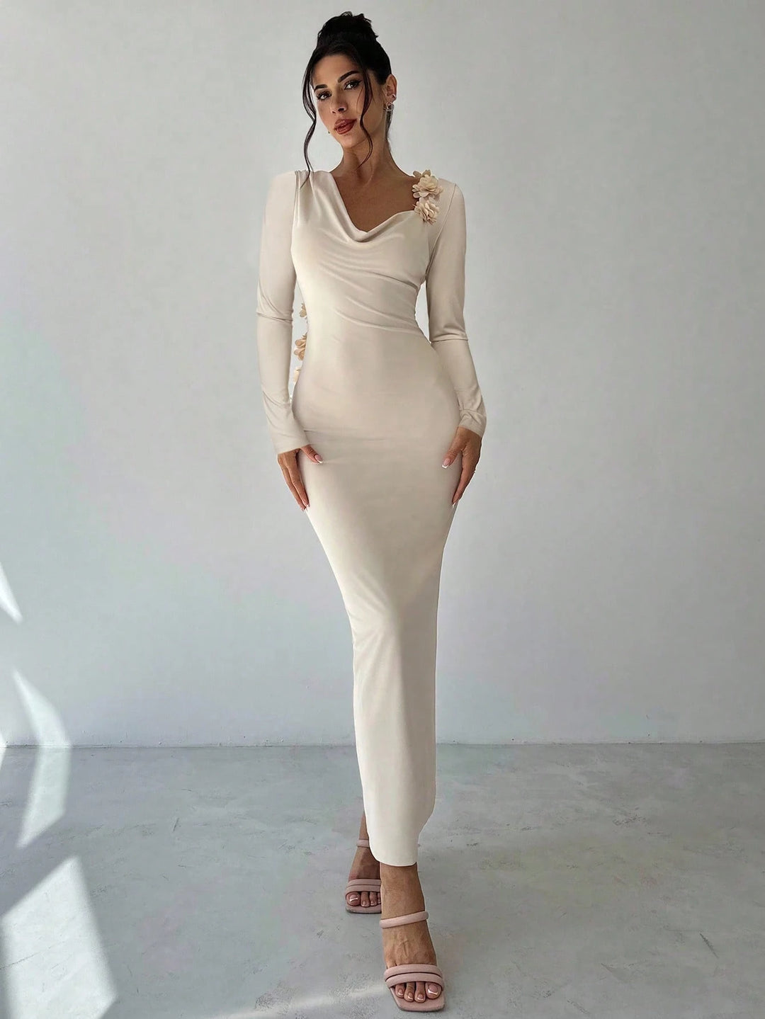 Rochie maxi SHEIN, bej