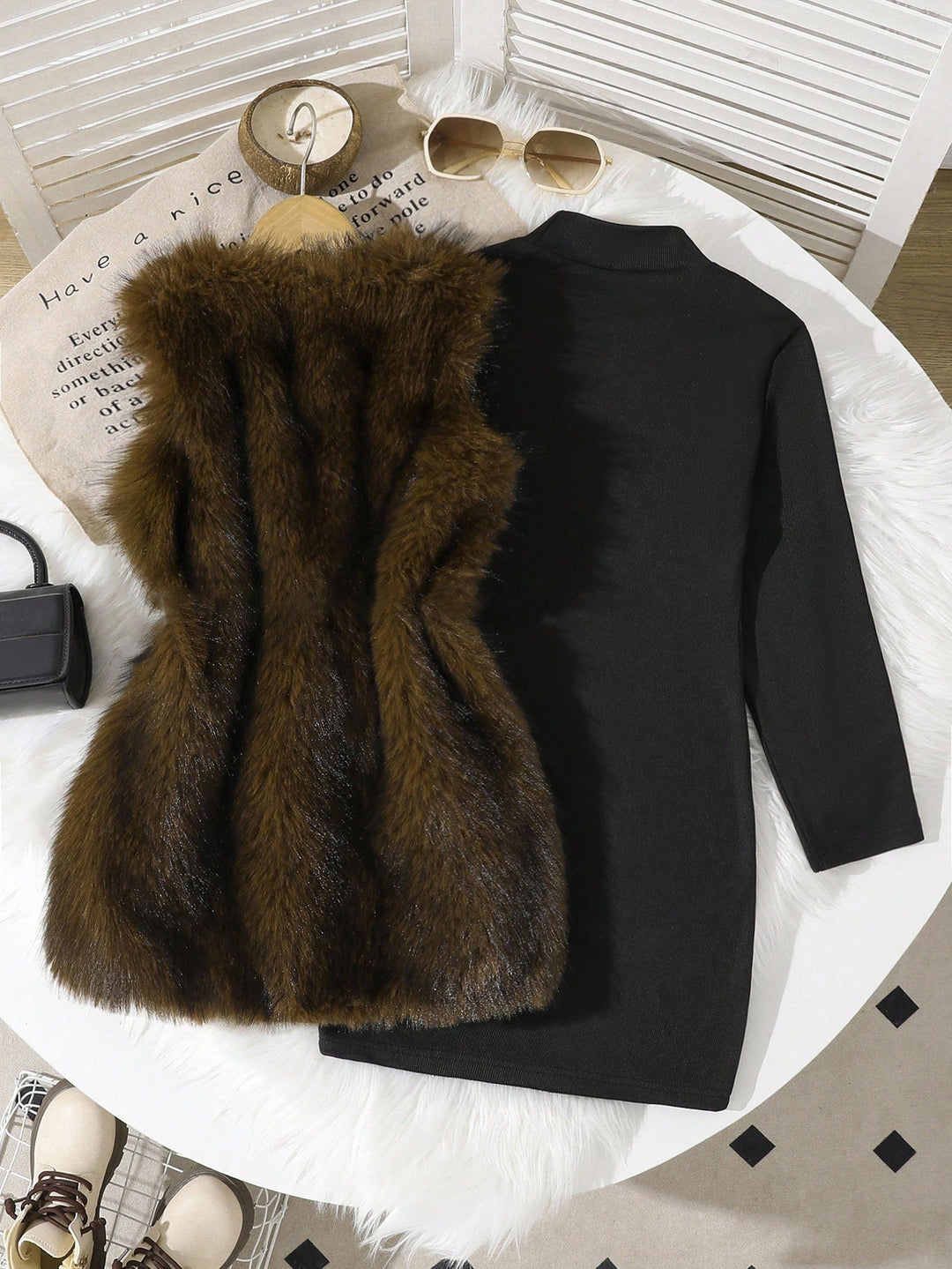 Rochie tricotată SHEIN, negru
