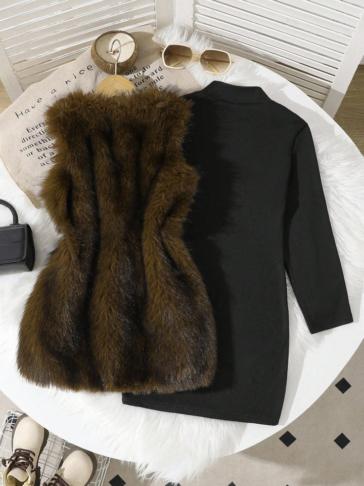 Rochie tricotată SHEIN, negru