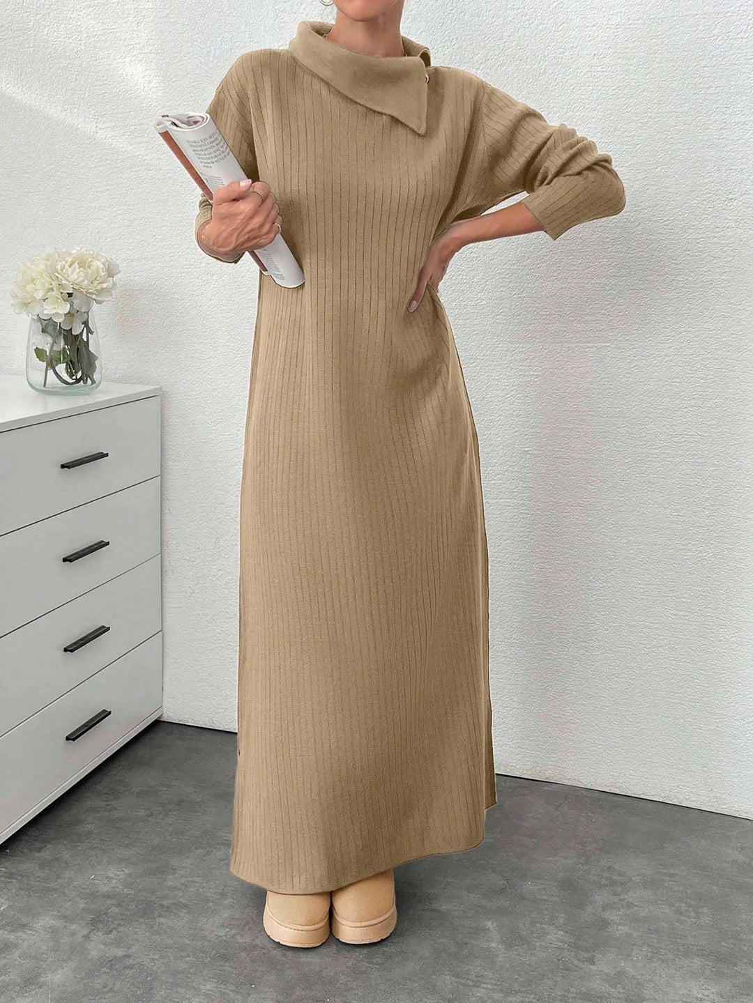 Rochie maxi SHEIN, bej