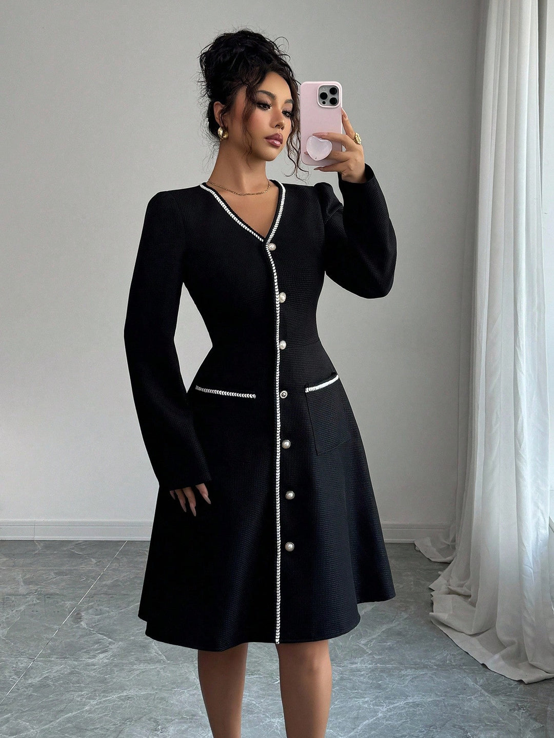 Rochie midi SHEIN, negru