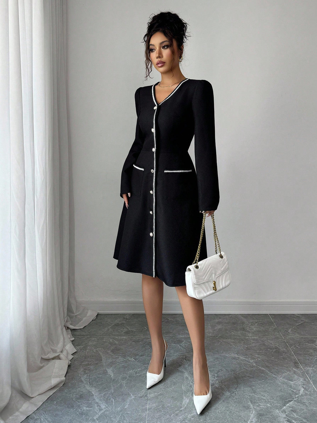 Rochie midi SHEIN, negru