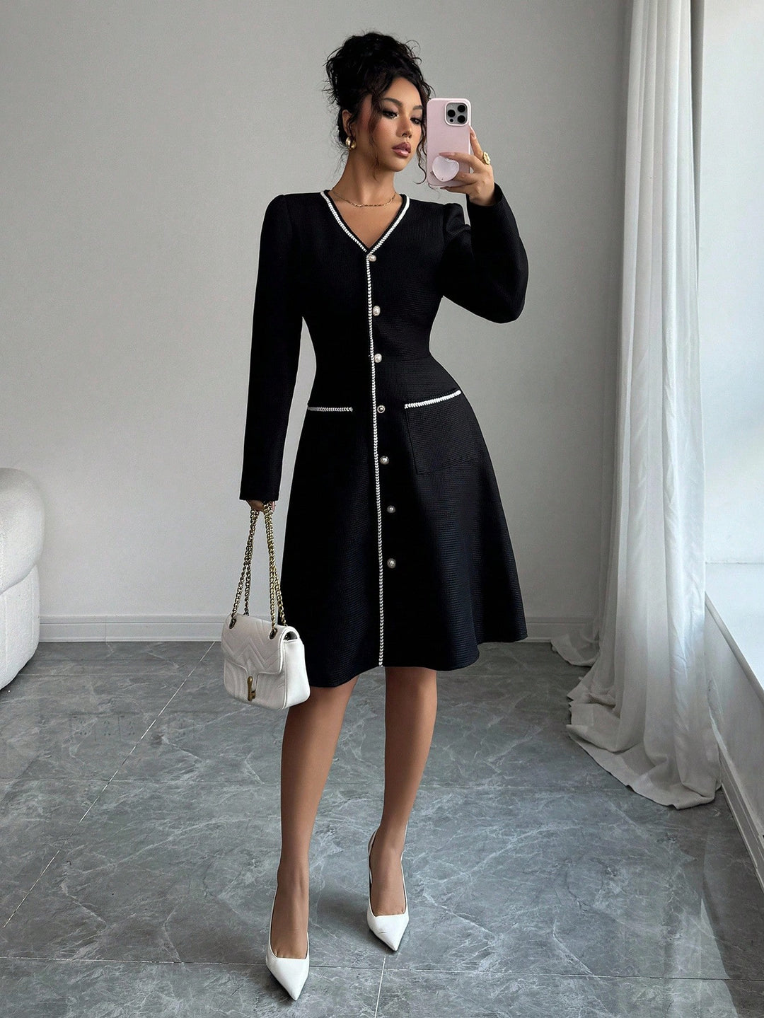 Rochie midi SHEIN, negru