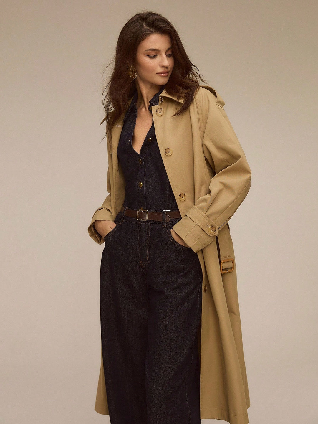 Trench SHEIN, kaki