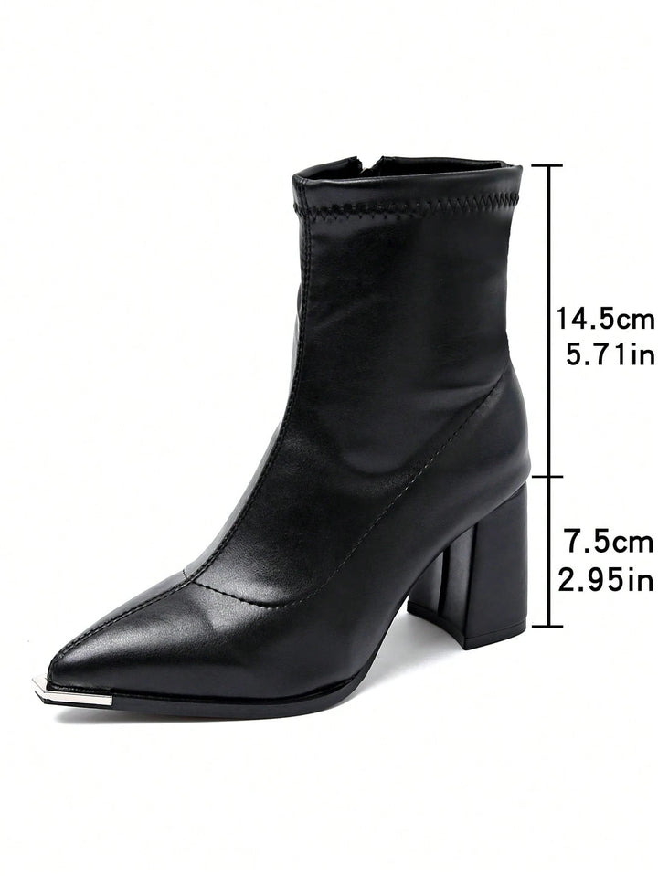 Botine cu toc SHEIN, negru