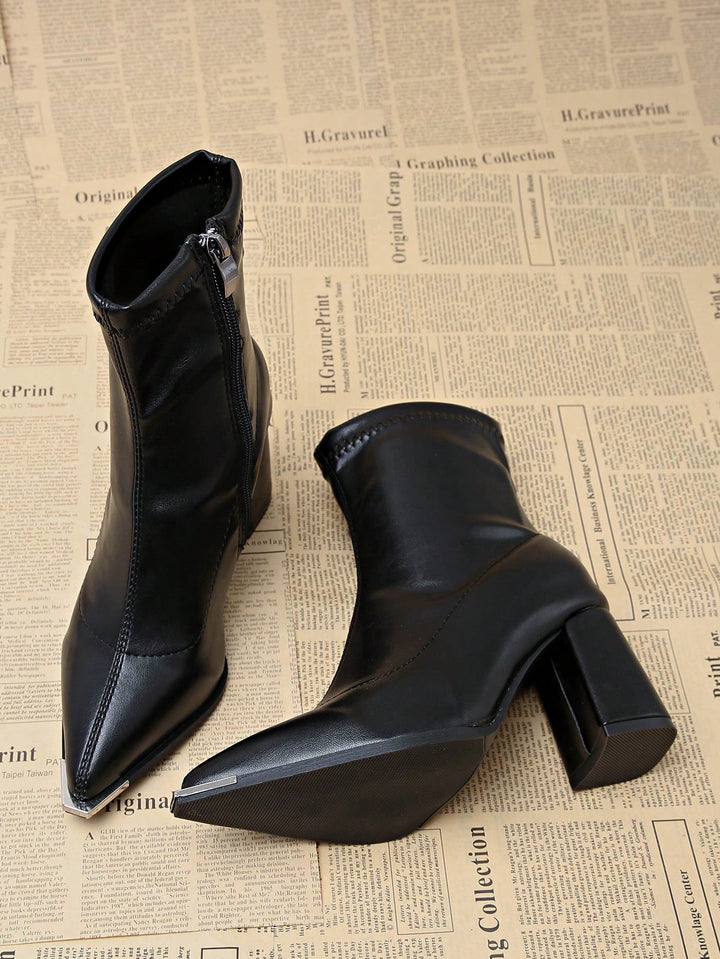 Botine cu toc SHEIN, negru