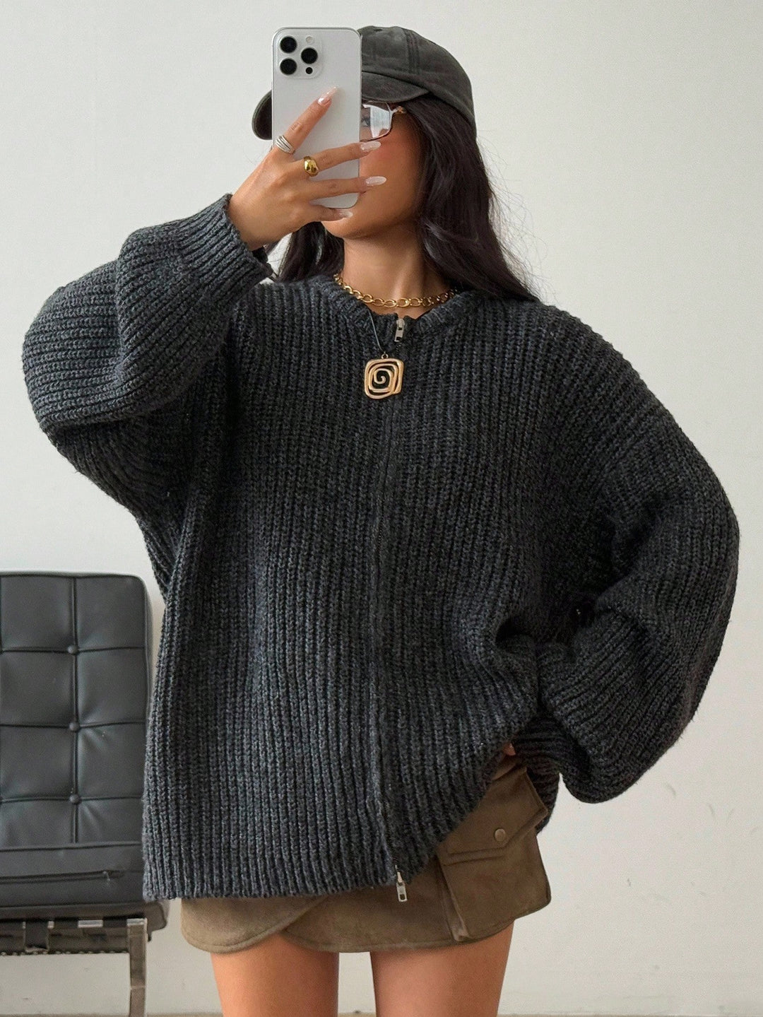 Cardigan SHEIN, gri