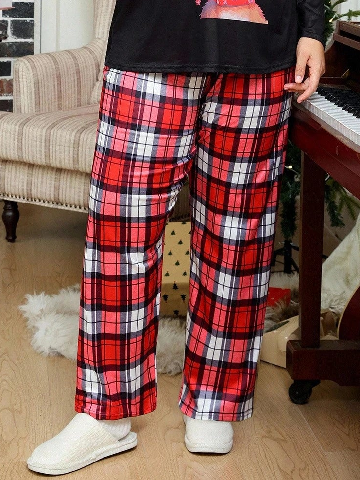 Pantaloni de pijama Shein Curve+, mix culori