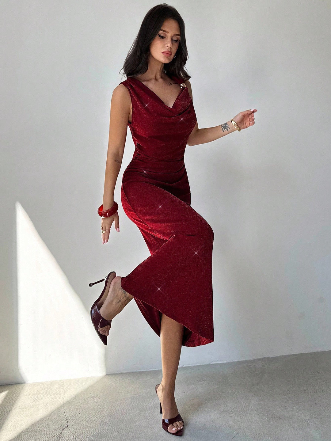 Rochie midi SHEIN, roz